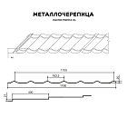 Металлочерепица МП Ламонтерра-XL (ПЭ-01-7004-0.45)