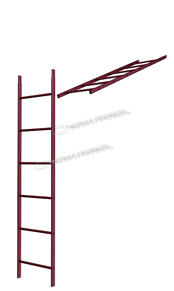 Лестница кровельная стеновая дл. 1860 мм без кронштейнов (3005) ― заказать в нашем интернет-магазине недорого.