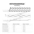 Металлочерепица МЕТАЛЛ ПРОФИЛЬ Монтерроса-M (MattMP-20-7024-0.5)