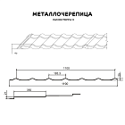 Металлочерепица МП Ламонтерра-X (ПЭ-01-7005-0.45)